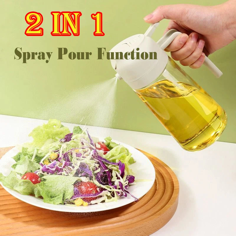2 in 1 oil spray glass bottle