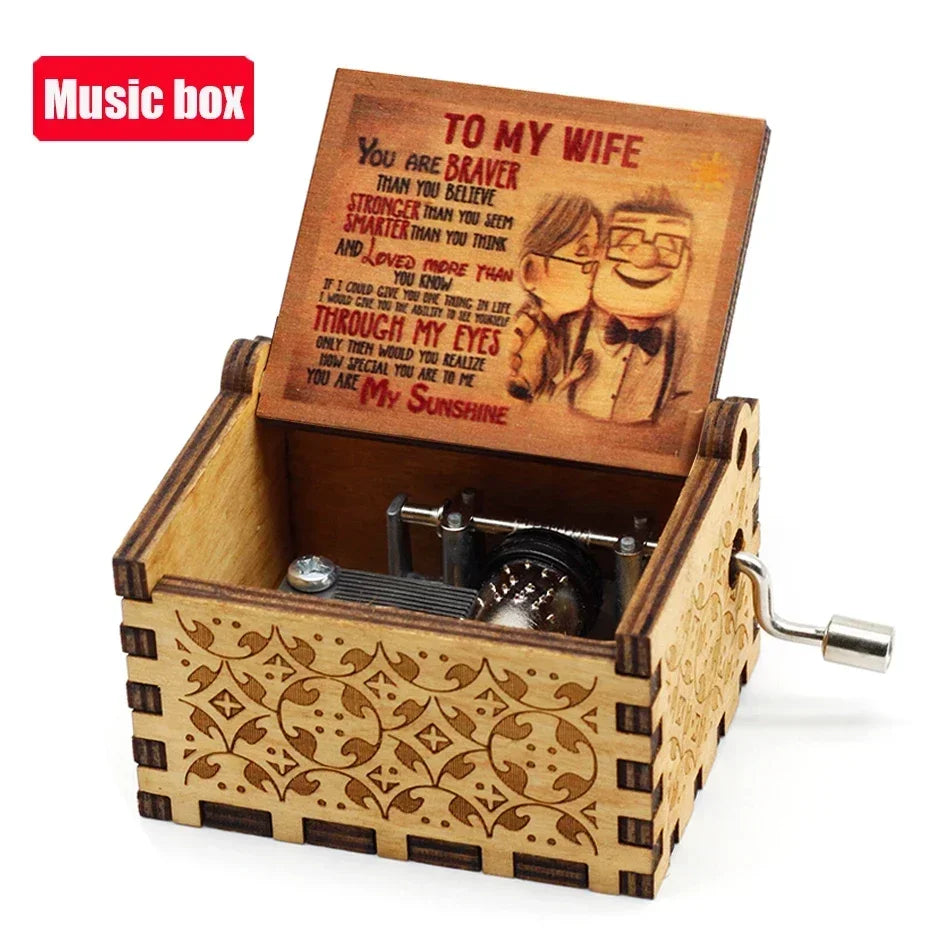Wooden halloween Music Box Hand Crank