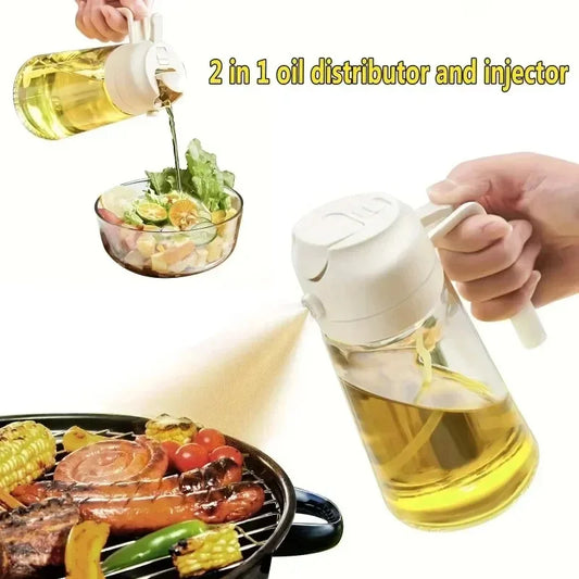 2 in 1 oil spray glass bottle