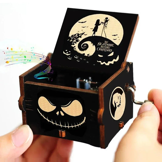 Wooden halloween Music Box Hand Crank