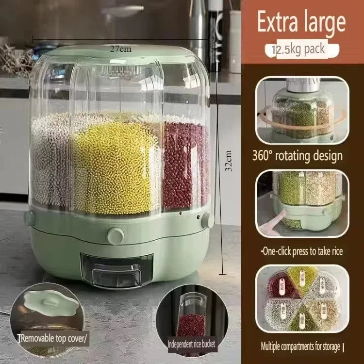 360° Rotating Cereal Dispenser Container