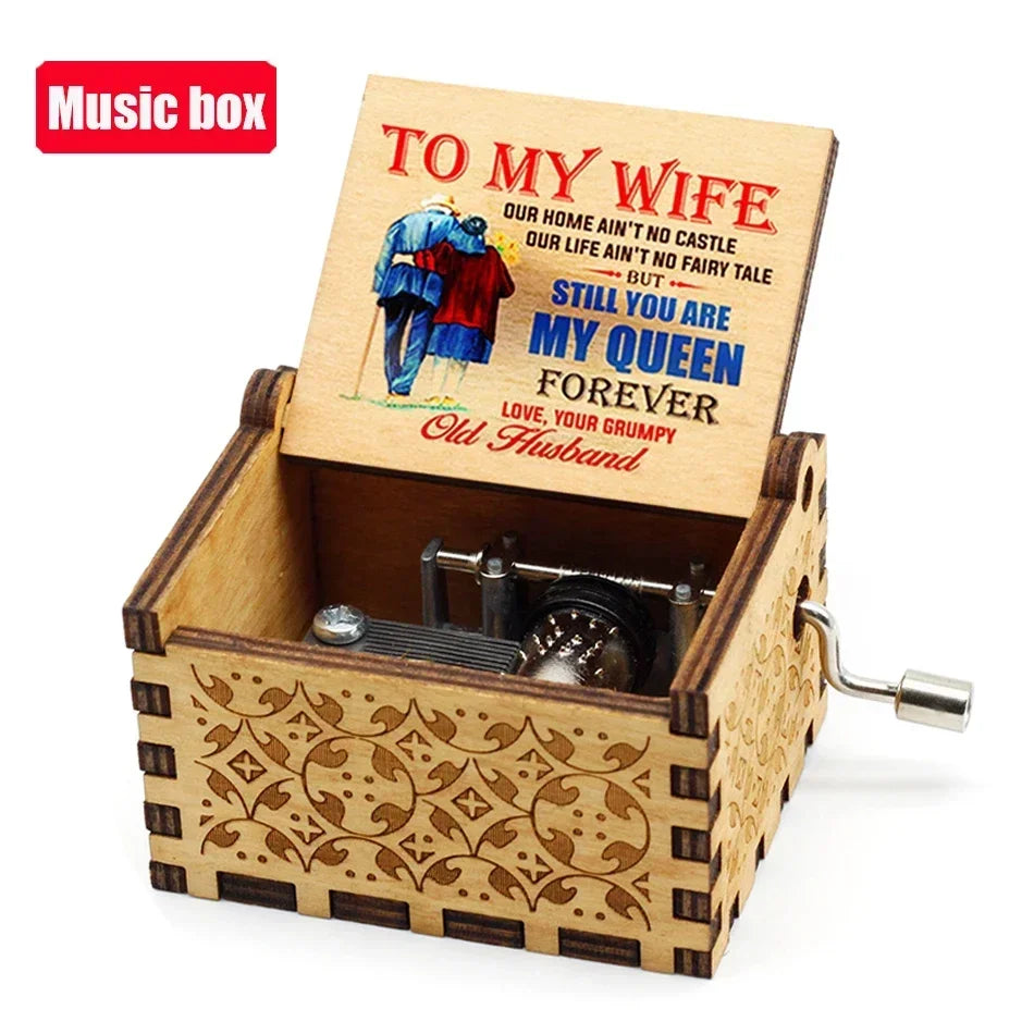Wooden halloween Music Box Hand Crank