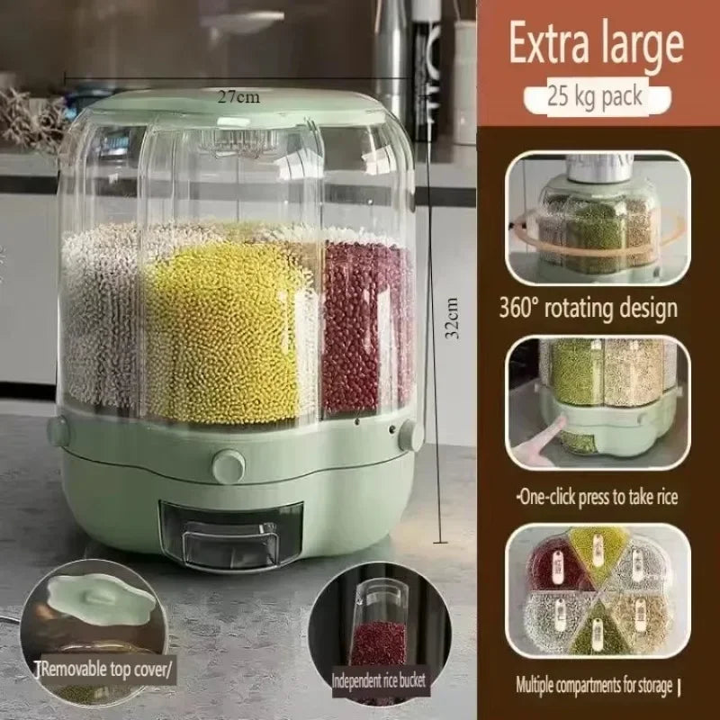 360° Rotating Cereal Dispenser Container