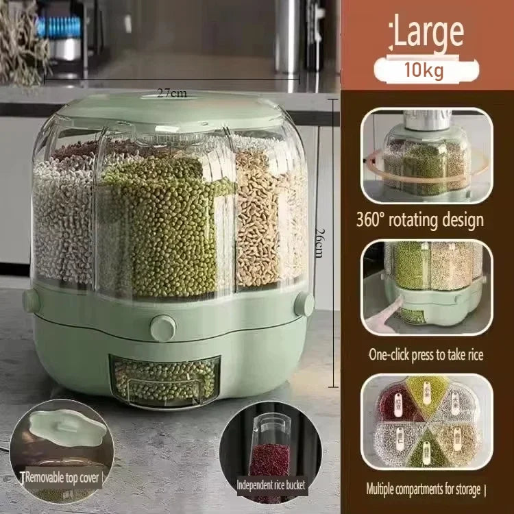360° Rotating Cereal Dispenser Container