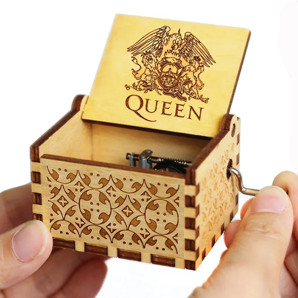 Wooden halloween Music Box Hand Crank