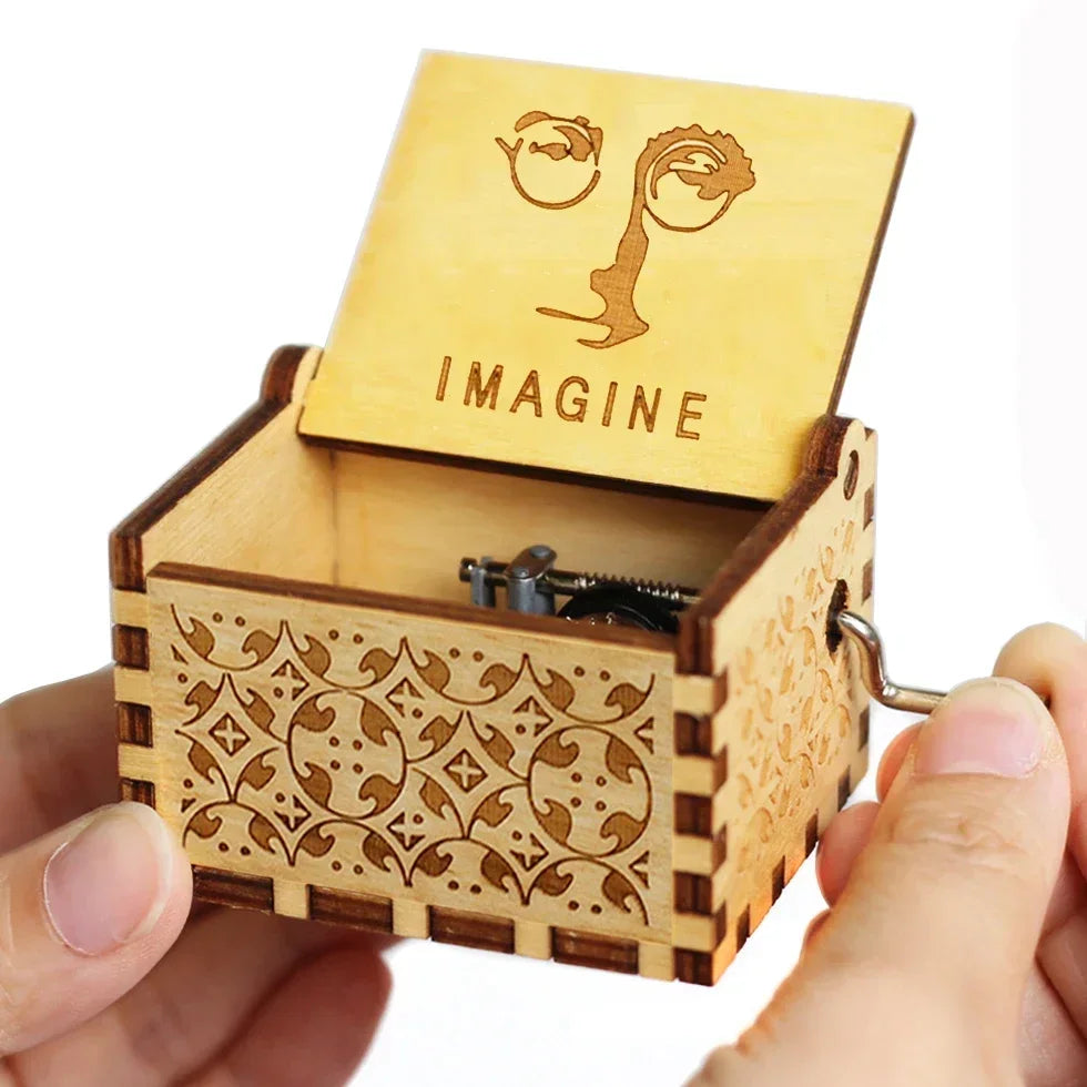 Wooden halloween Music Box Hand Crank