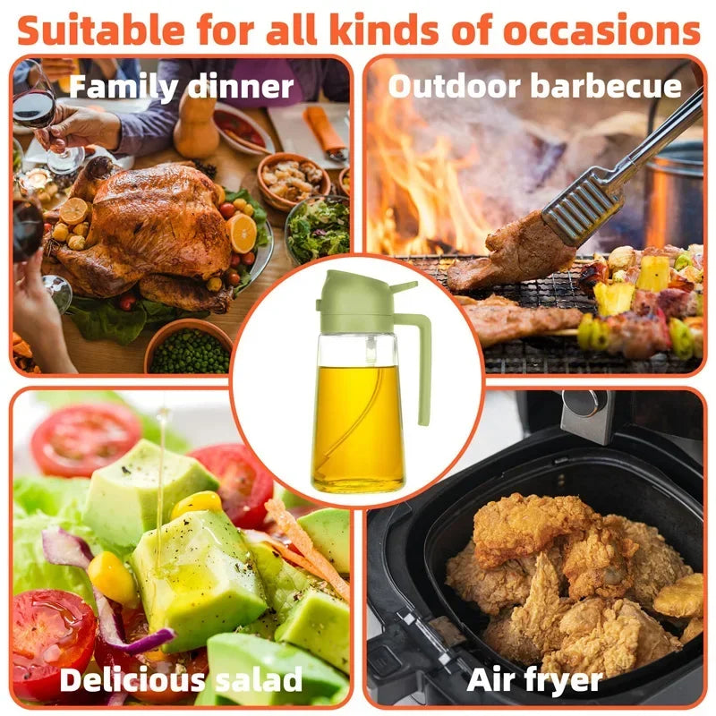 2 in 1 oil spray glass bottle