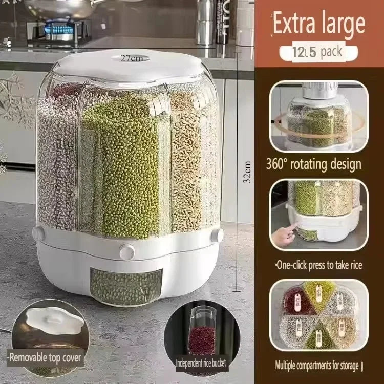 360° Rotating Cereal Dispenser Container