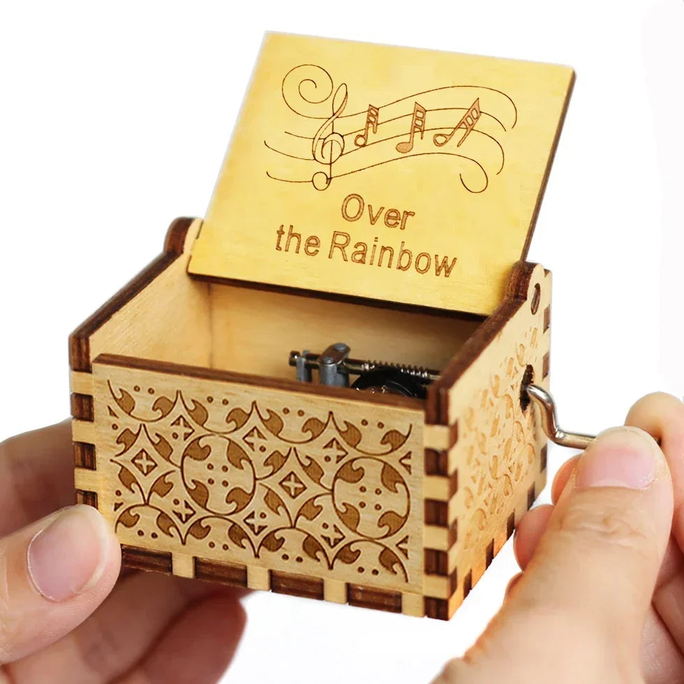 Wooden halloween Music Box Hand Crank