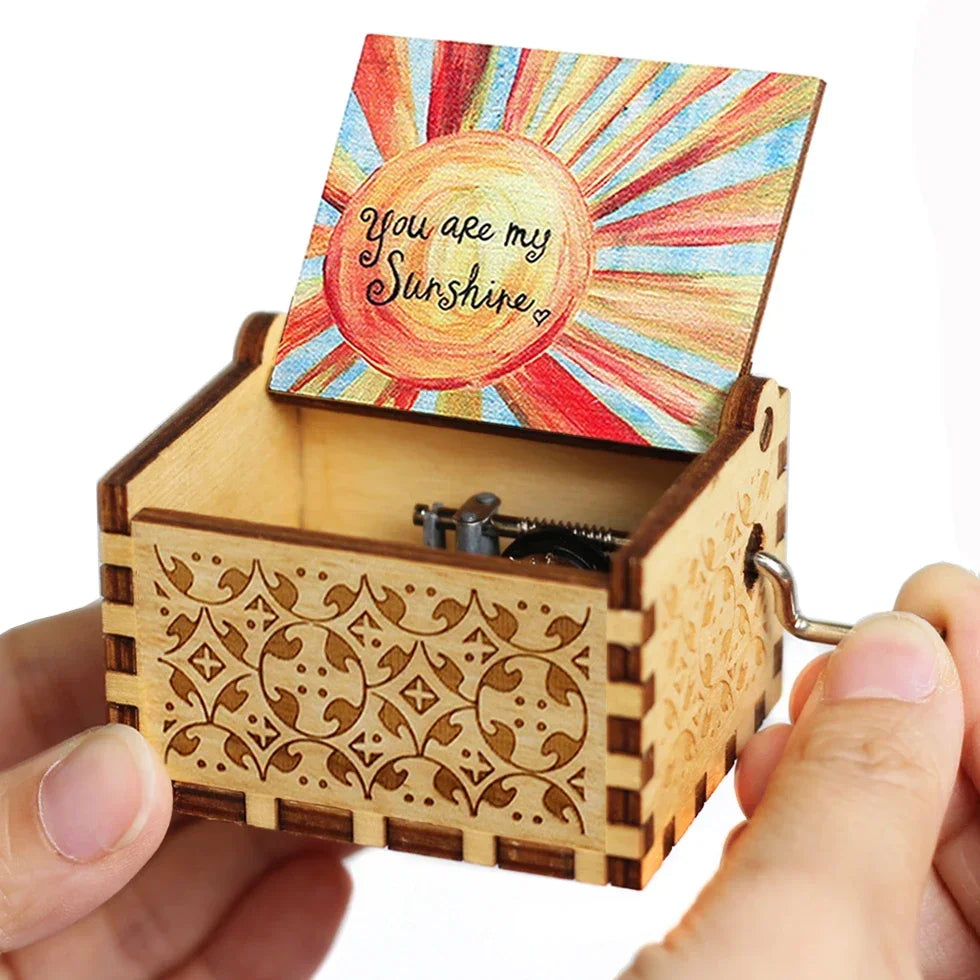 Wooden halloween Music Box Hand Crank
