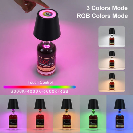 LED bottle table lamp
