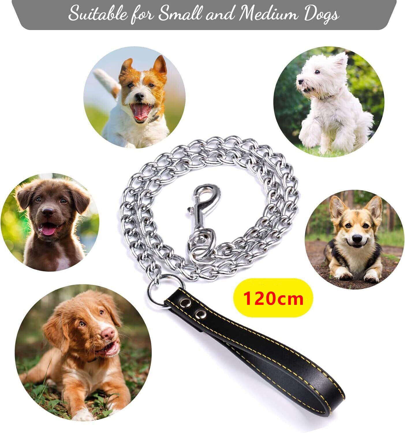 1PCS 1.2m Metal Chain Dog